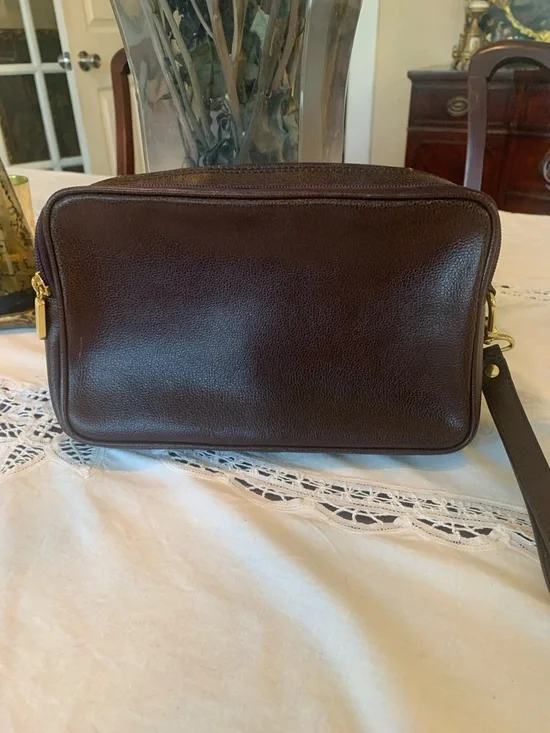 Valentino Dark Burgundy Leather Clutch Wristlet with Gold Hardware - Picture 8 of 10